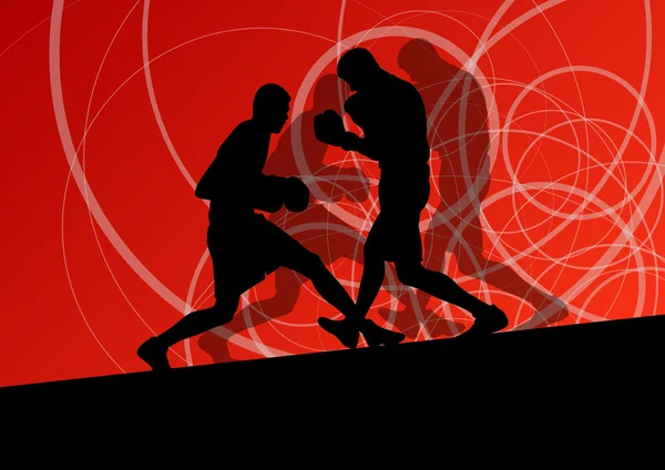 Boxer boxing man in action sport vector background — 图库矢量图片