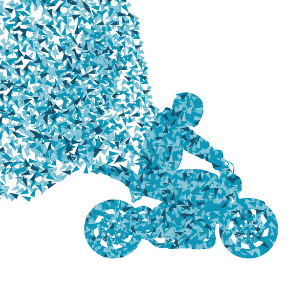 Концепция векторного фона каскадёра мотоцикла
