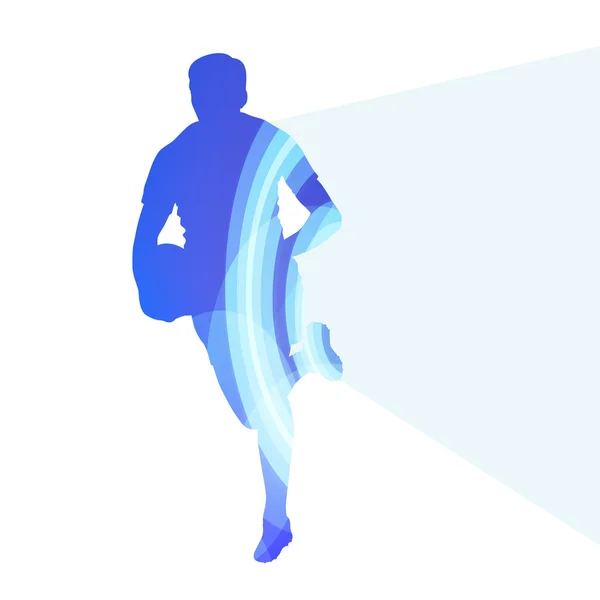 Rugby joueur homme silhouette illustration vecteur fond couleur — Image vectorielle