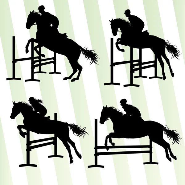 Hästar med jockey RID sport vector bakgrund koncept — Stock vektor