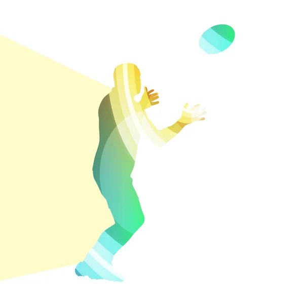 Регбійний гравець чоловік силует ілюстрація векторний колір тла — стоковий вектор