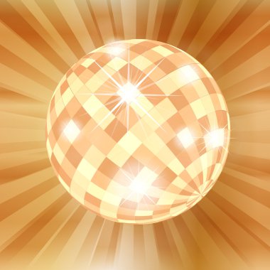 Disko topu soyut vektör arka plan ile seri çekim ışınları poster için