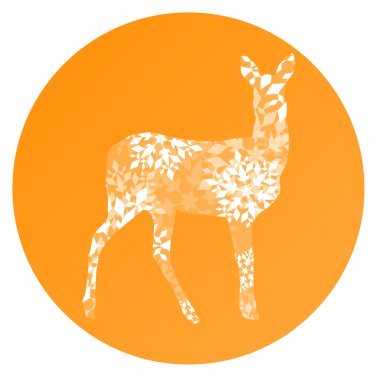 Kar taneleri kış kavramı yapılan doe genç geyik mutlu soyut 