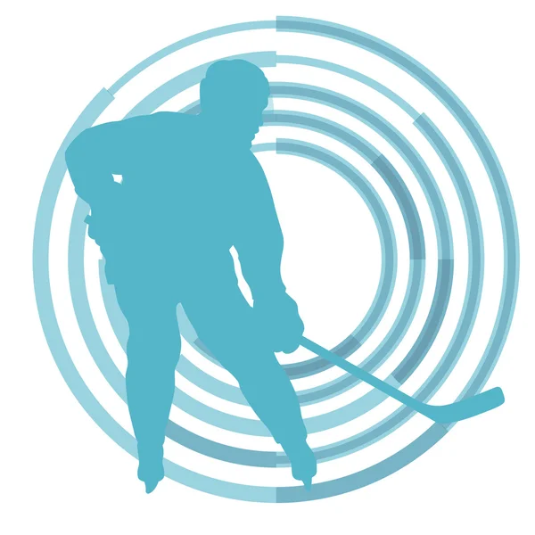 Giocatore di hockey su ghiaccio in inverno sfondo vettoriale — Vettoriale Stock