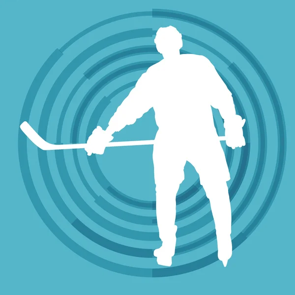 Joueur de hockey sur glace en arrière-plan vectoriel hiver — Image vectorielle