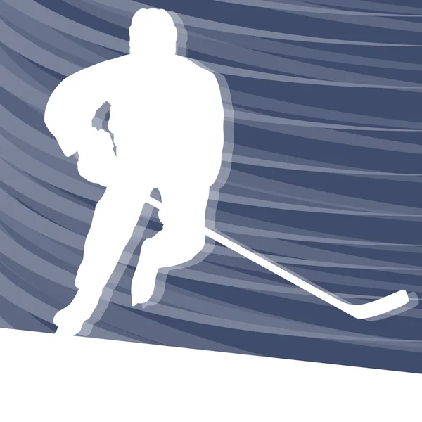 Силуэт хоккеиста векторный фон красочная концепция — стоковый вектор
