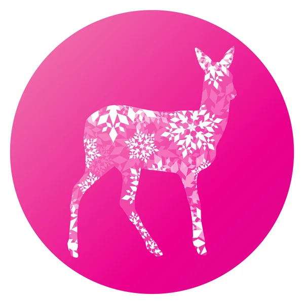 Jeune cerf biche en flocons de neige concept d'hiver abstrait Happy — Image vectorielle