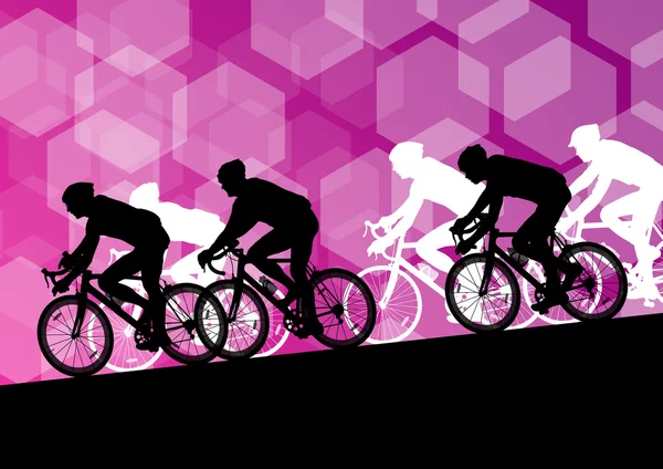 Активні чоловіки Велосипедисти в абстрактному спортивному ландшафті б — стоковий вектор