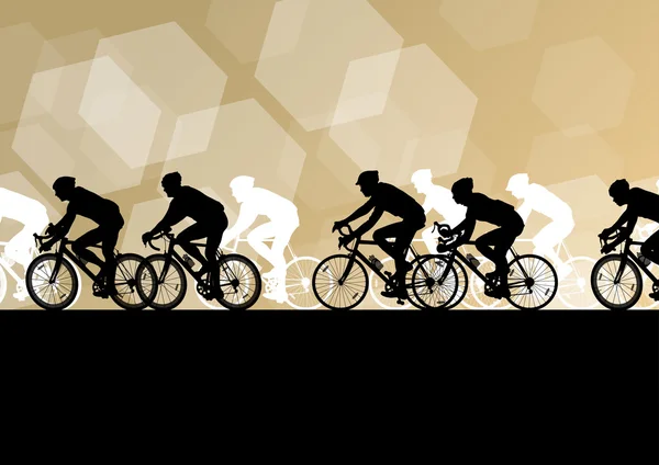 Hombres ciclistas activos ciclistas en abstracto deporte paisaje b — Vector de stock