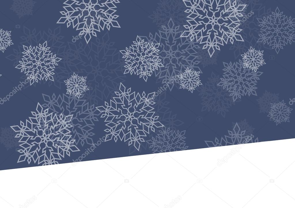 Winter night background white snowflakes falling Christmas and N