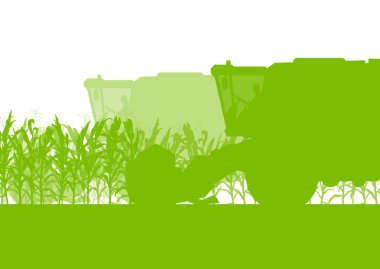 Mısır ile alan hasat hasat yeşil ekoloji organ birleştirmek