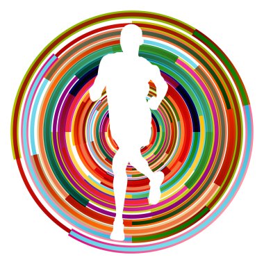 Runner adam siluet arka plan vektör kavramı üzerinde