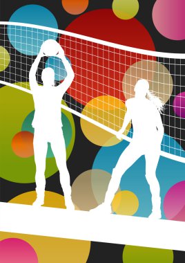 Voleybol oyuncusu siluetleri spor tasarlamak vektör adam içinde