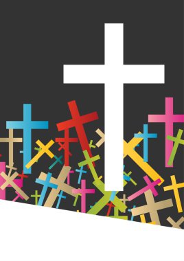 Hıristiyanlık din kavramı arka plan vektör çapraz