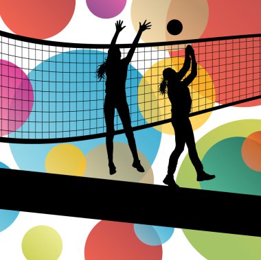 Voleybol oyuncusu siluetleri spor tasarlamak vektör adam içinde