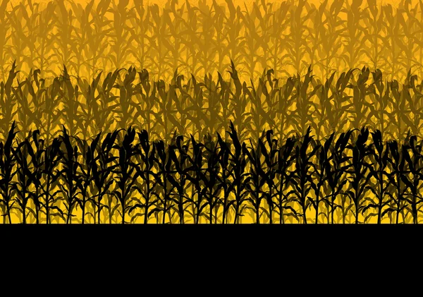 Campo de milho abstrato rural outono biomassa biocombustível vetor — Vetor de Stock