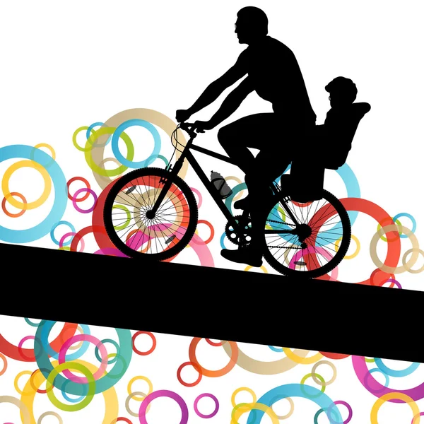 骑自行车的人在行动矢量抽象背景图 colorf — 图库矢量图片