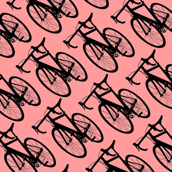 自転車パターン壁紙ビンテージ レトロ ベクトル背景コンセプト — ストックベクタ