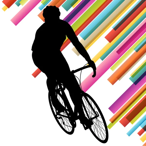 Cycliste en action vecteur abstrait fond illustration colorf — Image vectorielle