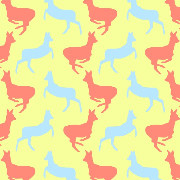 母鹿鹿动物无缝花纹炫彩矢量壁纸 k — 图库矢量图片