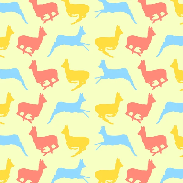 Doe herten dierlijke naadloze patroon kleurrijke vector behang voor k — Stockvector