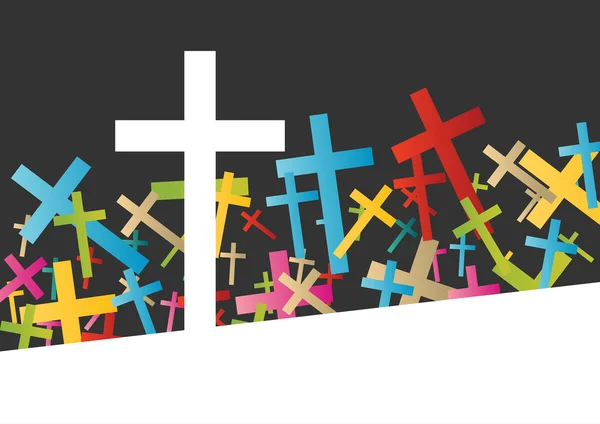 Θρησκεία του Χριστιανισμού Σταυρός διάνυσμα φόντο αφηρημένη έννοια — Διανυσματικό Αρχείο