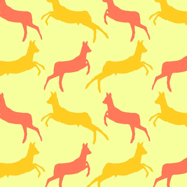 Chevreuil animal motif sans couture papier peint vecteur coloré pour k — Image vectorielle