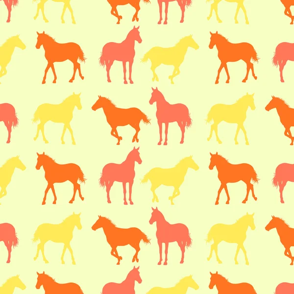 Paarden patroon vector achtergrond behang concept — Stockvector