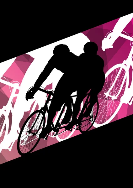 Активні чоловіки Велосипедисти в абстрактному спортивному ландшафті б — стоковий вектор