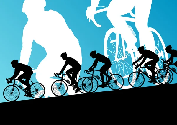 Hombres ciclistas activos ciclistas en abstracto deporte paisaje b — Vector de stock