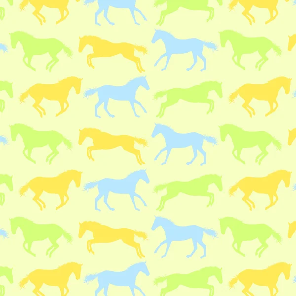 Pferde Muster Vektor Hintergrund Tapeten-Konzept — Stockvektor