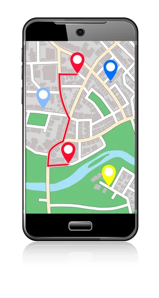 지도-포인터 아이콘 셀 스마트 휴대 전화 — 스톡 벡터