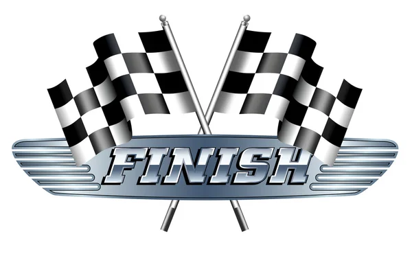 Checkered, Chequered Flags Motor Racing FINISH — Stock Vector