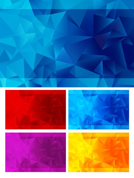 Triangle Abstract Backgrounds Five Colors — Stock Vector