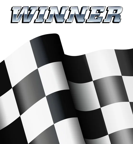 GANADOR Checkered, Chequered Flag Motor Racing — Vector de stock