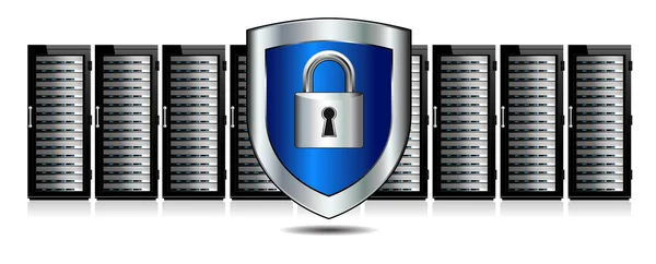Schild Lock Servers en schild bescherming — Stockvector