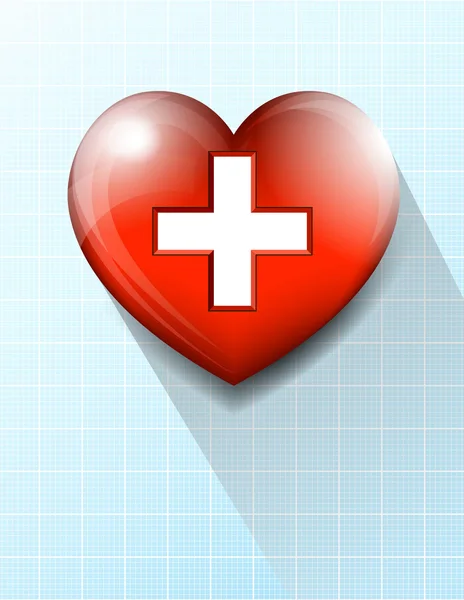 Corazón Médico Símbolo Fondo — Vector de stock