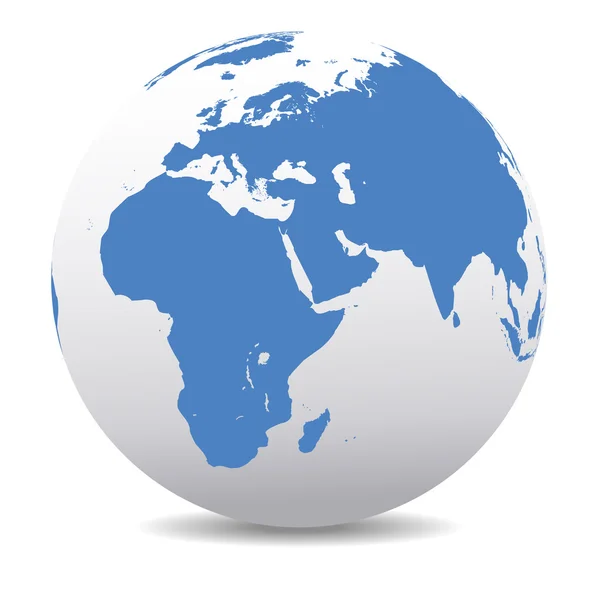 Afrique, Moyen-Orient, Arabie et Inde Monde mondial — Image vectorielle