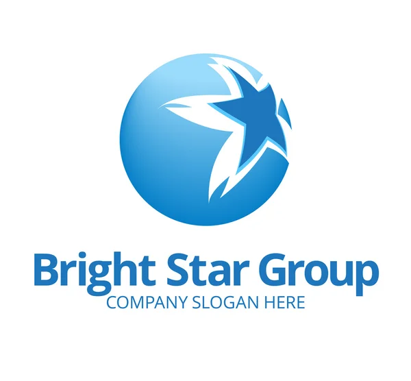 Blue Star Logo Template — Stock Vector