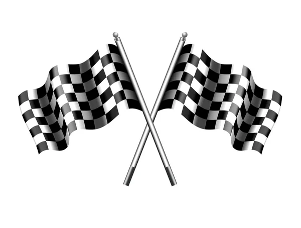 Chequered Checkered Bandeiras Motor Racing — Vetor de Stock