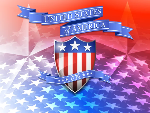 United States of America Shield and Star Background — ストックベクタ