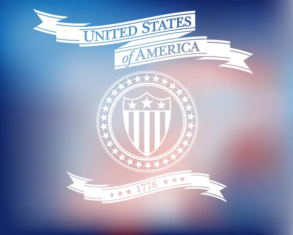 United States of America Scroll with Shield and Stars Background — Stock Vector