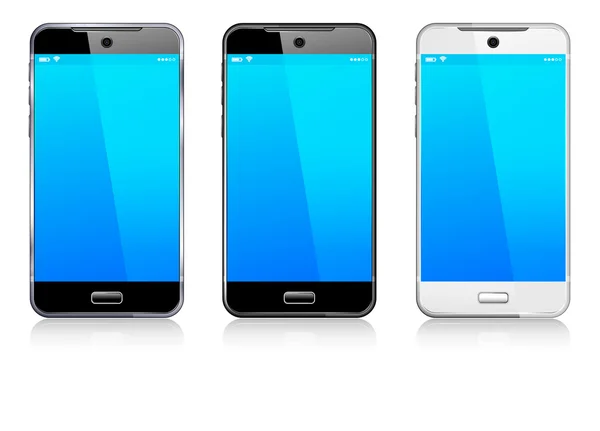 Three Phone Cell Smart Mobile — Stock Vector