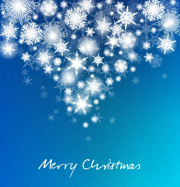 メリー クリスマス - クリスマス雪の結晶カード — ストックベクタ