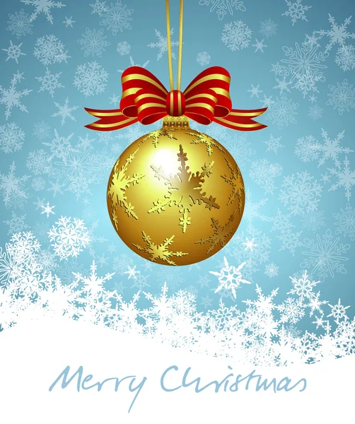雪の結晶の背景カード - メリー クリスマス クリスマス安物の宝石 — ストックベクタ