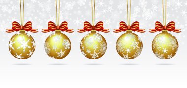 Noel Baubles bir kar tanesi arka plan kartında