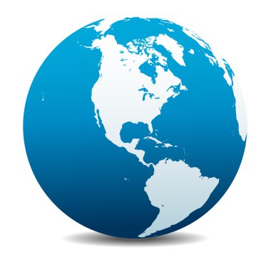 Kuzey ve Güney Amerika küresel dünya