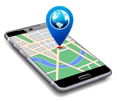 Buradasınız - harita işaretçi simgesi hücre akıllı cep telefonu