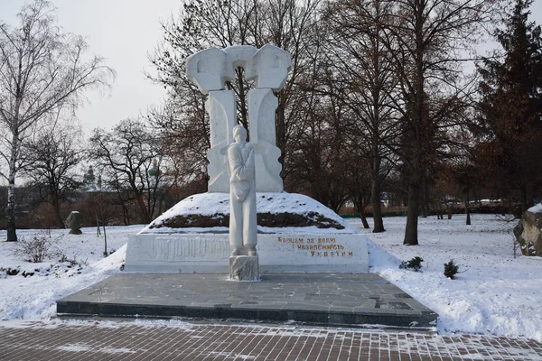 CHERNIHIV / UCRANIA - 06 DE ENERO DE 2015: monumento a las personas que foug —  Fotos de Stock