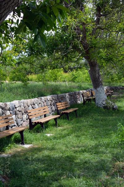 The row of benches — Stock Photo, Image